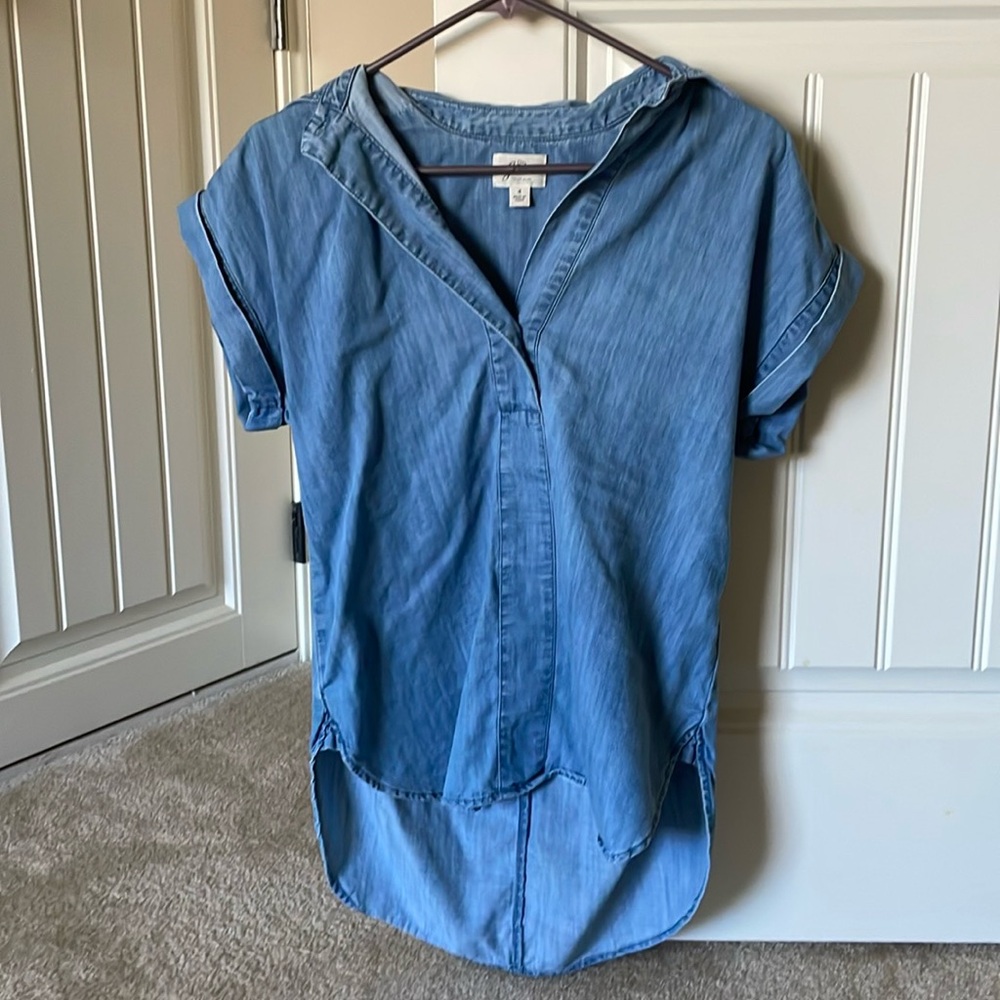 J. Crew Chambray tunic top
